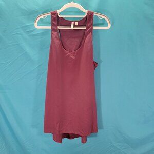 Frenchi Womens Sleeveless Burgundy Tank Top L Polyester/Spandex